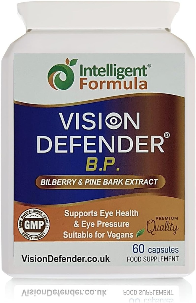 Vision Defender BP Eye Supplement: Bilberry and Pine Bark Extracts for Eye Pressure and Eye Health Support (60 Vegan Capsules) 2