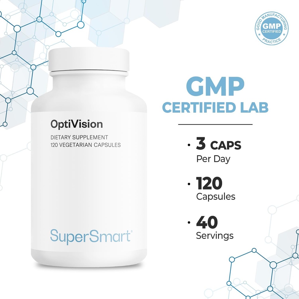 Supersmart - OptiVision (Advanced Formula) - with Bilberry Extract, Black Currant, Lutein, Zeaxanthin, Astaxanthin - Eyes Supplement | Non-GMO & Gluten Free - 120 Vegetarian Capsules 6