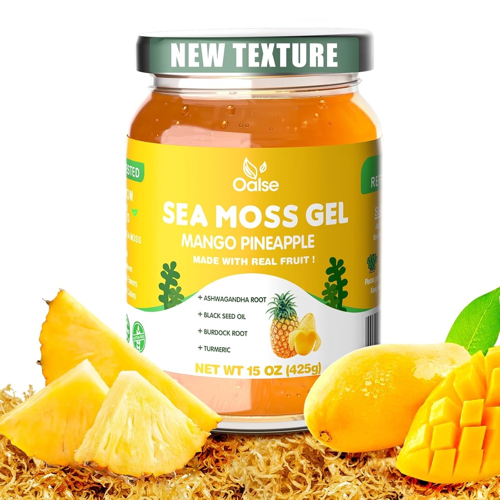 18.5 OZ Sea Moss Gel Strawberry Flavor - Natural Seamoss Gel with 92 Minerals and Vitamins - Non-GMO, Gluten-Free, Vegan - Immune Support 2