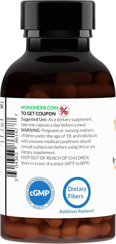 MONOHERB PQQ 20 milligrams - PQQ Supplement, Pyrroloquinoline Quinone, 120 Capsules 4