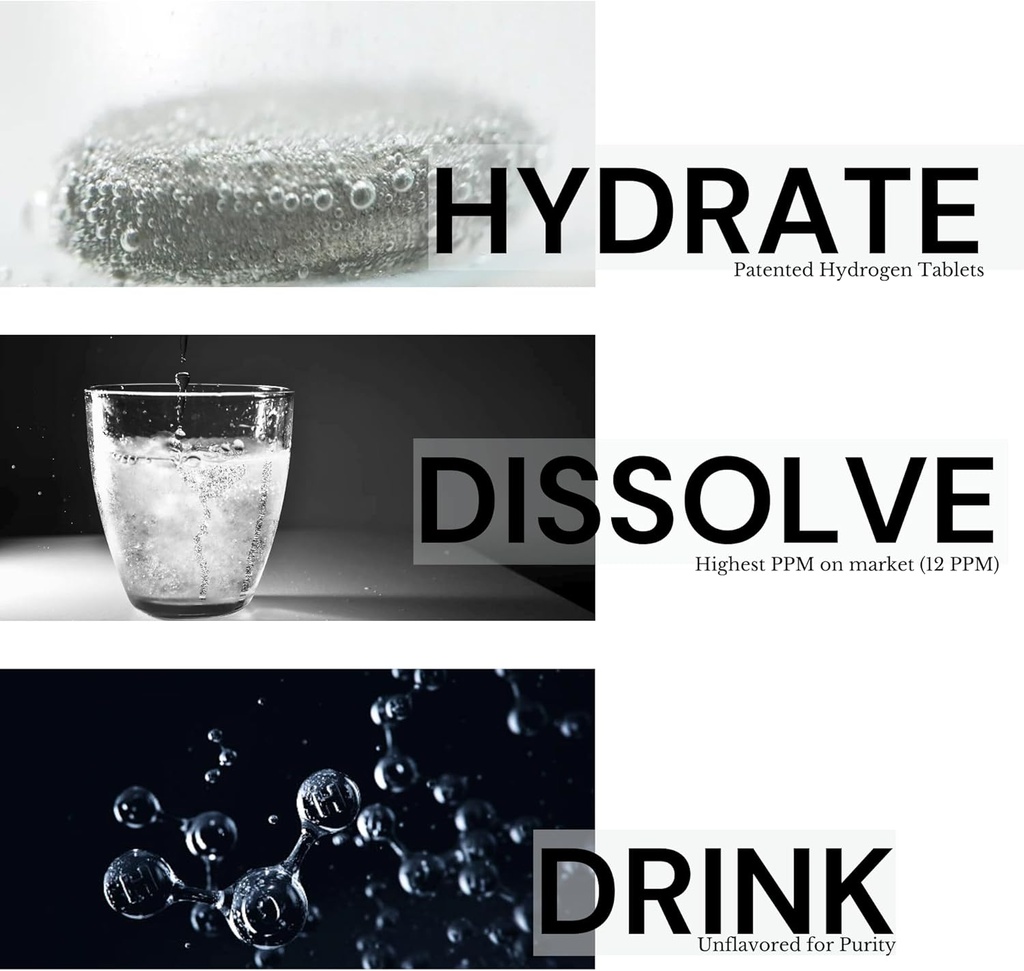Hydrogen Water Tablets for Drinking Water 30 Count Creates 12 PPM Nanobubbles - US Company 5