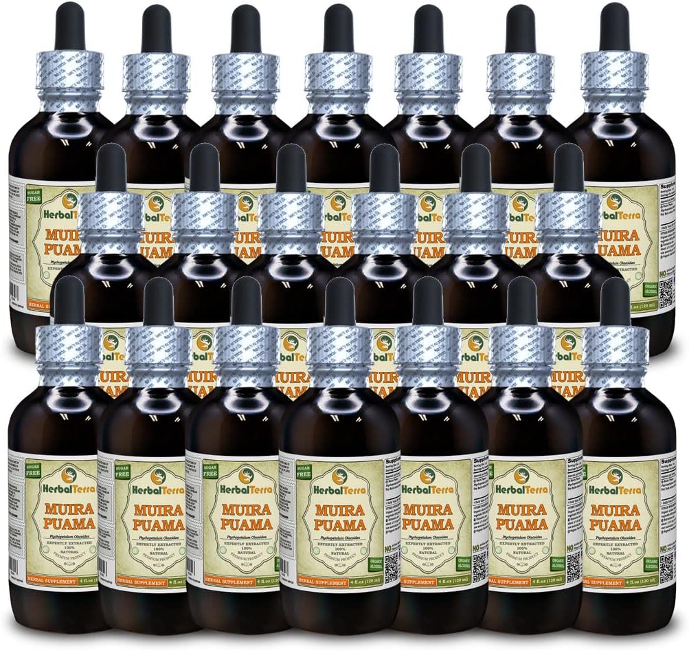 Muira Puama (Ptychopetalum Olacoides) Tincture, Organic Liquid Extract (Brand Name: HerbalTerra, Proudly Made in USA) 2x2 fl.oz (2x60 ml) 6