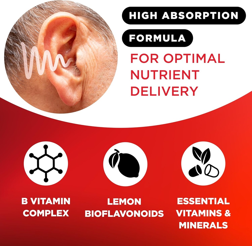 Lipo-Flavonoid Plus Tinnitus Relief - Doctor-Recommended for Ringing Ears - Clinically-Proven Lemon Bioflavonoid Complex with Vitamins C, B1, B2, B6, B12, & Calcium - 500 Caplets 4