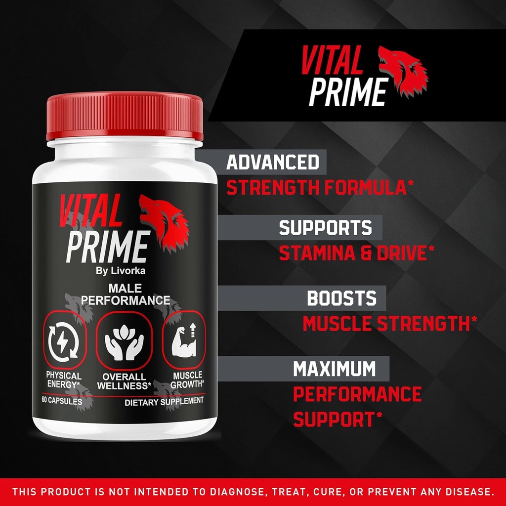LIVORKA Vital Prime for Men, Advanced Formula, Dietary Supplement Support Capsules for 5 Months, Pack of 5 3