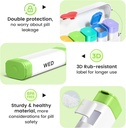 Daviky Pill Organizer 2 Times a Day - Large Capacity Weekly AM PM Pill Box with Heart Latch, 7 Day Travel Pill Case, Cute Medicine Organizer for Medication, Vitamins, Supplements 5
