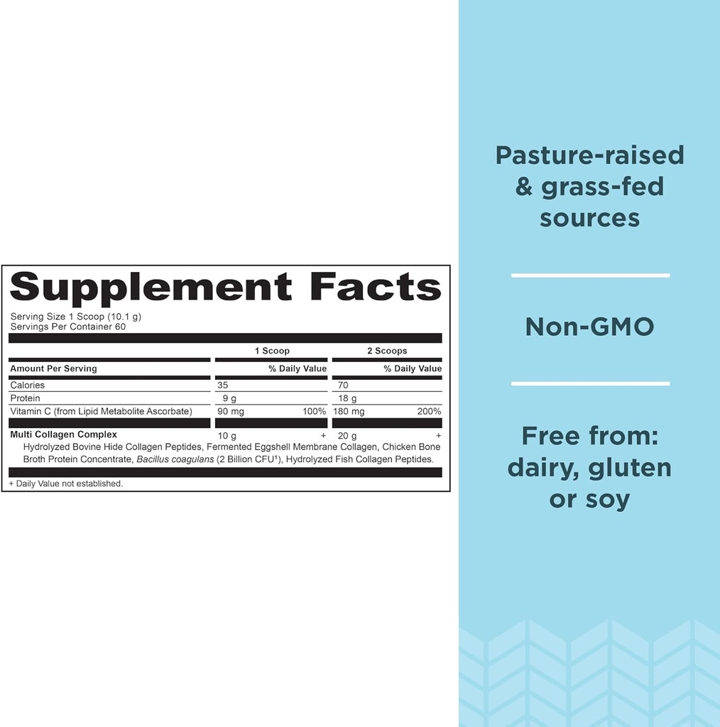 Ancient Nutrition Multi Collagen Protein Powder, Unflavored, 60 Servings + Multi Collagen Protein Powder, Vanilla, 45 Servings 3