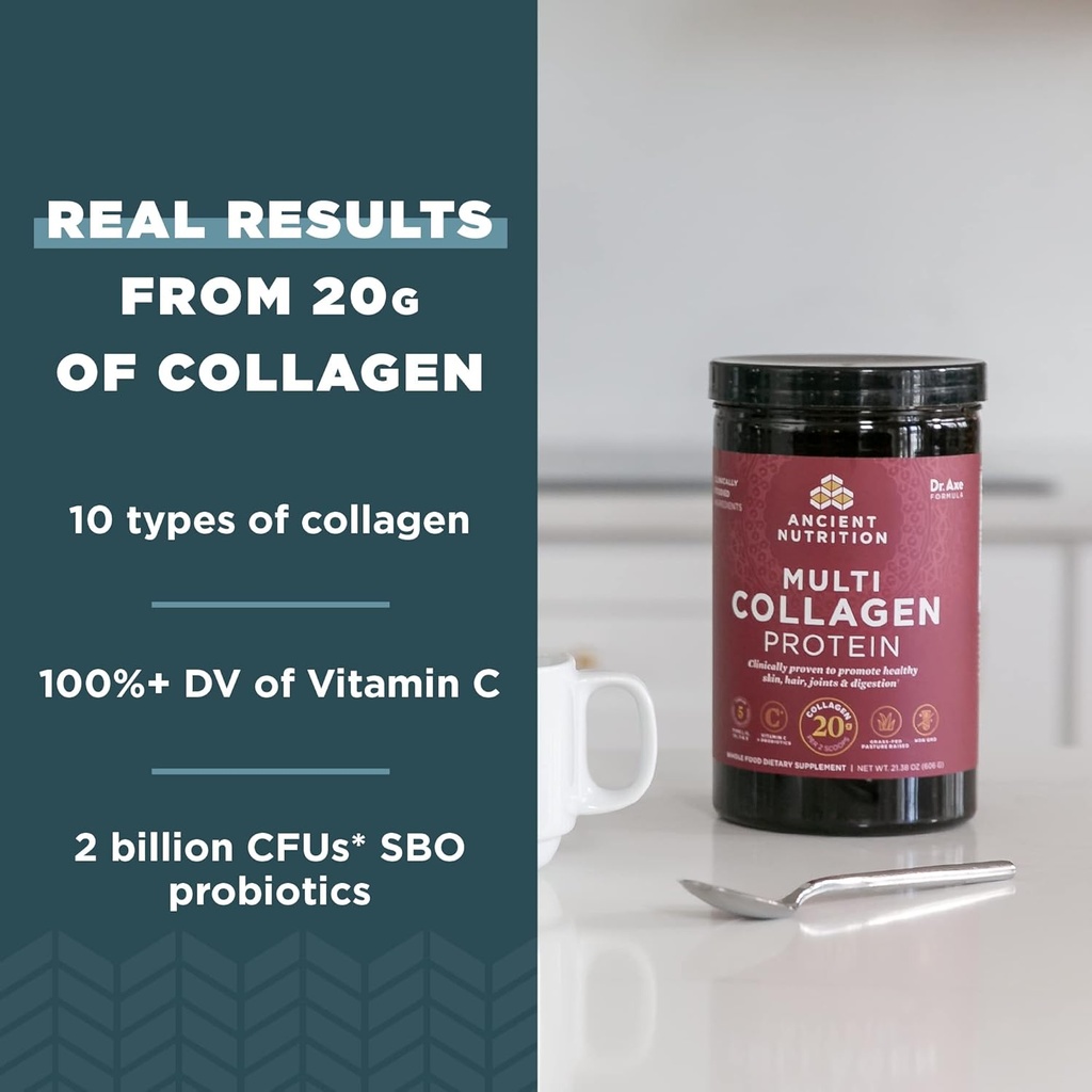Ancient Nutrition Multi Collagen Protein Powder, Unflavored, 60 Servings + Multi Collagen Protein Powder, Vanilla, 45 Servings 5