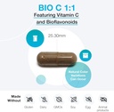 XYMOGEN Bio C 1:1 - High Potency Vitamin C Supplement with Citrus Bioflavonoids - Antioxidant + Immune Support, Promotes Collagen Synthesis (90 Vitamin C Capsules) 6
