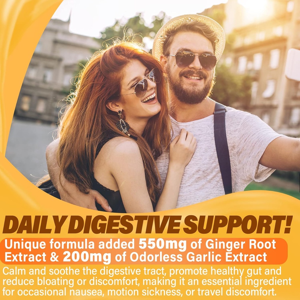Bundle Ginger Chews Supplement Gummies for Nausea, Stomach Relief & Liver Cleanse Detox & Repair Gummies with Milk Thistle 6