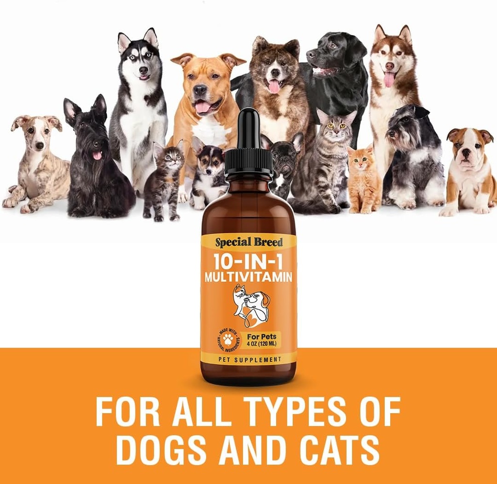 10-in-1 Liquid Multivitamin for Dogs and Cats, 2 Ounce Multi Vitamin Supplement, Vitamin for Dogs, Vitamins for Cats, with Glucosamine & Cranberry, 2 oz 5