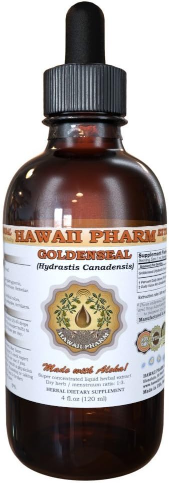 HawaiiPharm Goldenseal Liquid Extract, Organic Goldenseal (Hydrastis Canadensis) Tincture Supplement 4 oz 2