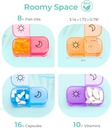 Weekly Pill Organizer 7 Day 2 Times a Day with Maple-Leaf Printed Bag, AMOOS AM PM Pill Holder with Lightproof Canvas Bag, BPA-Free Large Pill Box Case for Vitamin, Supplement, Medication, Fish Oil 5