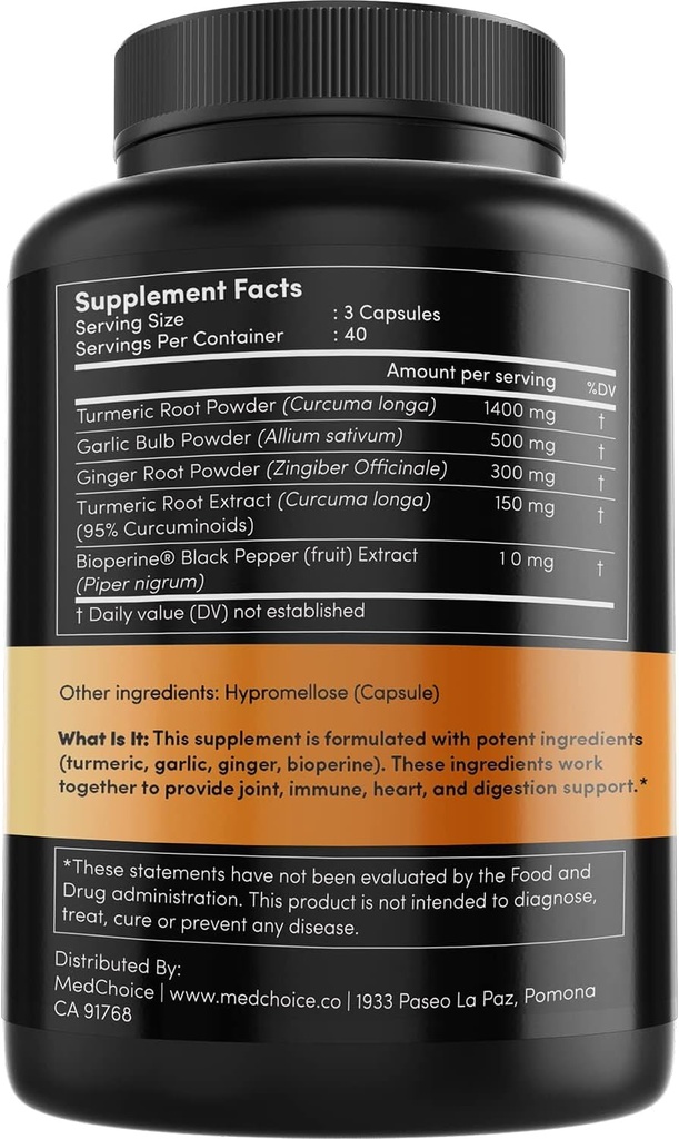 MEDCHOICE Turmeric & Ginger (240ct), Sleep Melatonin (90ct), and Nootropic Brain (60ct) Supplement Bundle - Wellness Trio for Brain, Sleep, & Immune Support - Vegan, Non-GMO, Gluten-Free 5