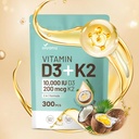 Vitamin D3 K2 10000 IU with MK7-300 Virgin Coconut Oil Softgels, 2 in 1 Vitamins D & K Complex | Vitamina D3 con K2 | Supports Calcium Absorption, Bone, Immune, & Heart Health – Easy to Swallow 2
