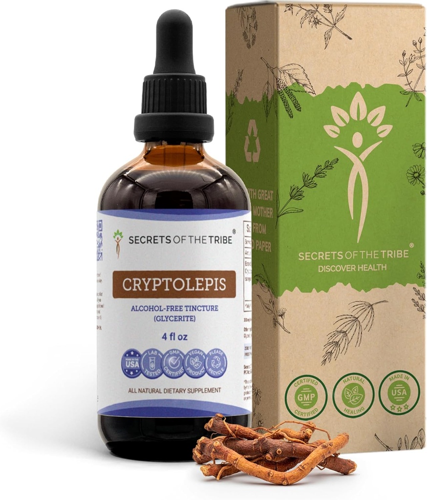 Secrets of the Tribe Cryptolepis Tincture Alcohol-Free Extract, High-Potency Herbal Drops, Tincture Made from Wildcrafted Cryptolepis Sanguinolenta 4 oz 2