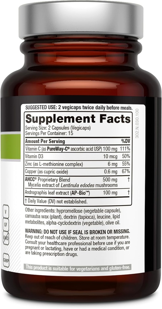 Quality of Life AHCC Kinoko Platinum Mushroom Extract and Immuno Complex Featuring Vitamin C - Ultimate Immune Support Bundle 4
