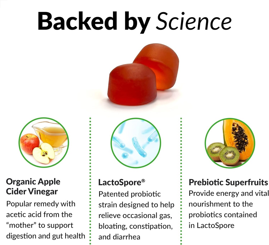 Force Factor ProbioSlim Apple Cider Vinegar Gummies with Organic, LactoSpore & Smarter Greens Superfood Chews, Greens and Superfoods with Probiotics, Antioxidant 5