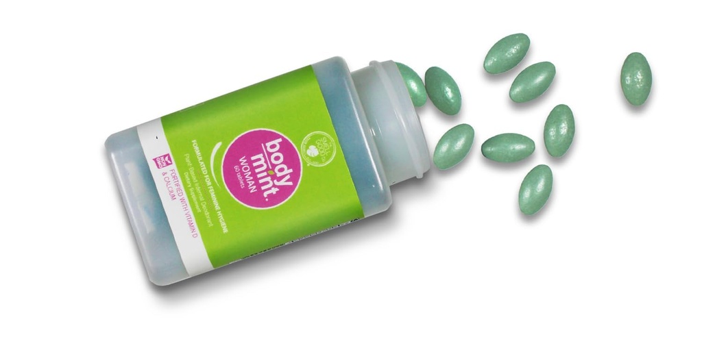 Body Mint Woman | Chlorophyll Deodorizing Supplement for Full Body Feminine Hygiene & Freshness | Aluminum-Free Plant-Based Internal Deodorant | All-Day Protection & Odor Control | 50 tabs 4