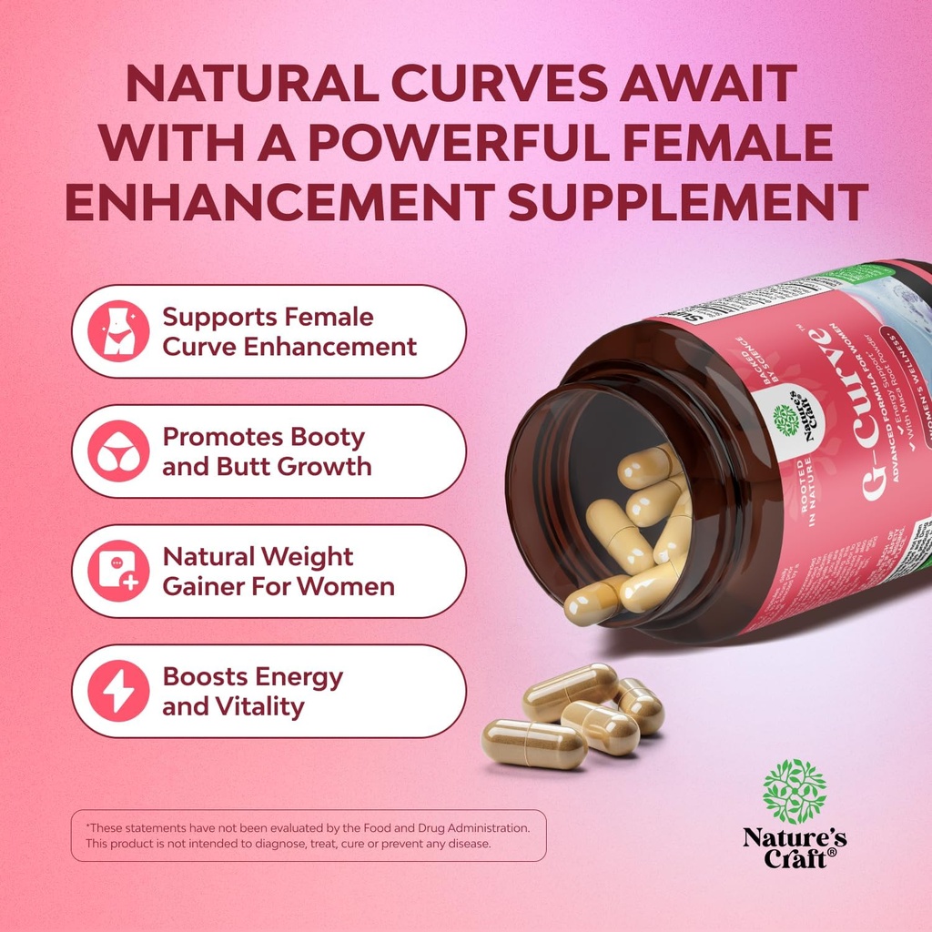 Natures Craft G Curve Horny Goat Weed for Women - Invigorating Feminine Blend with Maca Root Female and Tribulus Terrestris Enhanced Energy Mood Performance 4