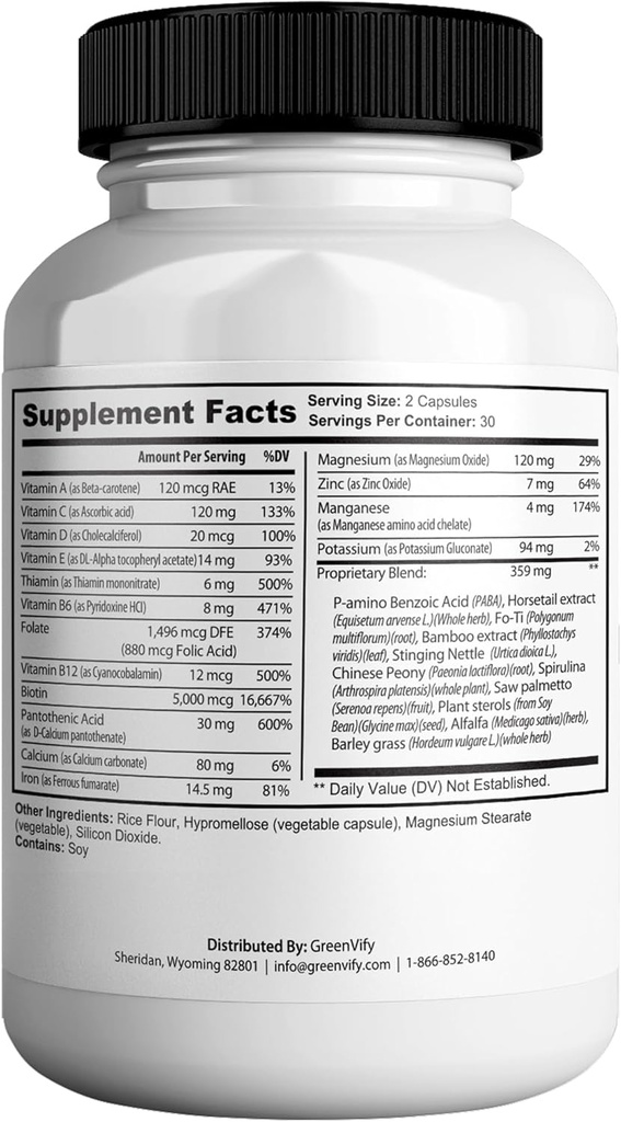 Kerassentials Max - Hair, Skin & Nails Support Supplement | Biotin, Calcium, Magnesium, Folate & Herbal Blend | Premium Formula | 60 Capsules, Vegan & Gluten-Free 3