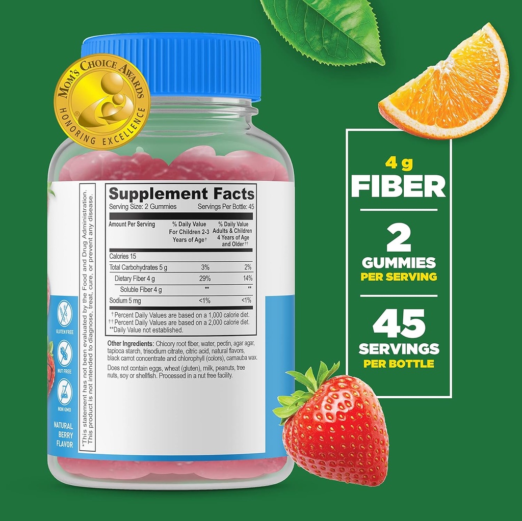 Lifeable Sugar Free Preciotic Fiber Kids + Vitamin C Kids, Gummies Bundle - Great Tasting, Vitamin Supplement, Gluten Free, GMO Free, Chewable Gummy 3
