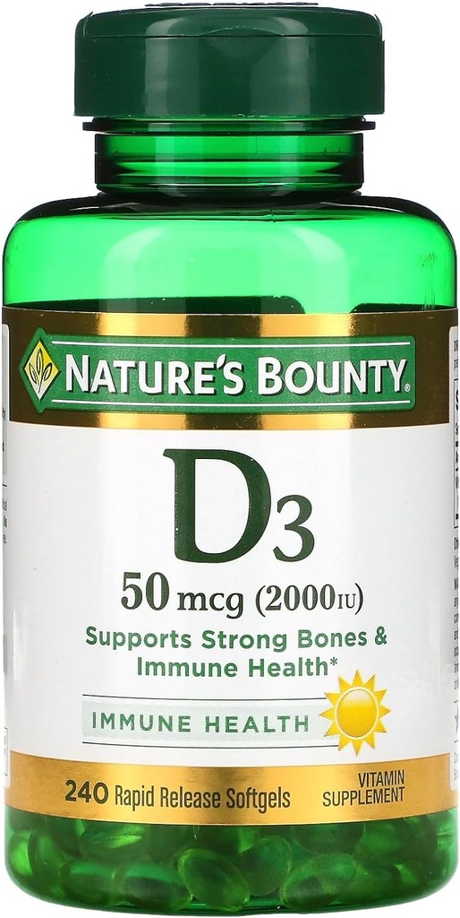 Nature's Bounty D3-2000 IU, 240 Softgels (Pack of 3) 3