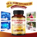 Ultra Mushroom Complex 10 in 1 Formula - with Lion's Mane Reishi Cordyceps Shiitake Turkey Tail Chaga (150 Count (Pack of 1)) 6