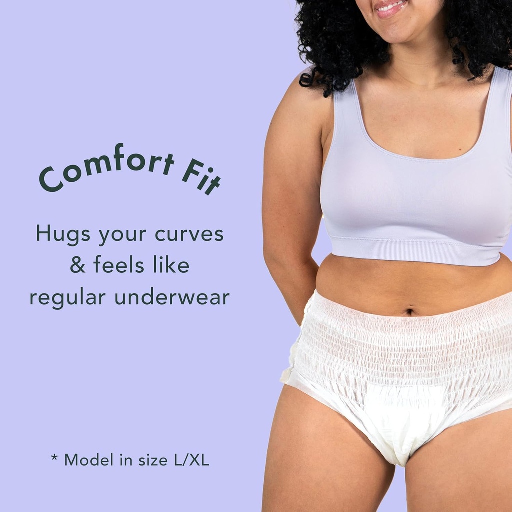 Rael Disposable Underwear for Women, Organic Cotton Cover - Postpartum Essentials, Leak Locker, Unscented, Maximum Coverage (Size L-XL, 12 Count) 6