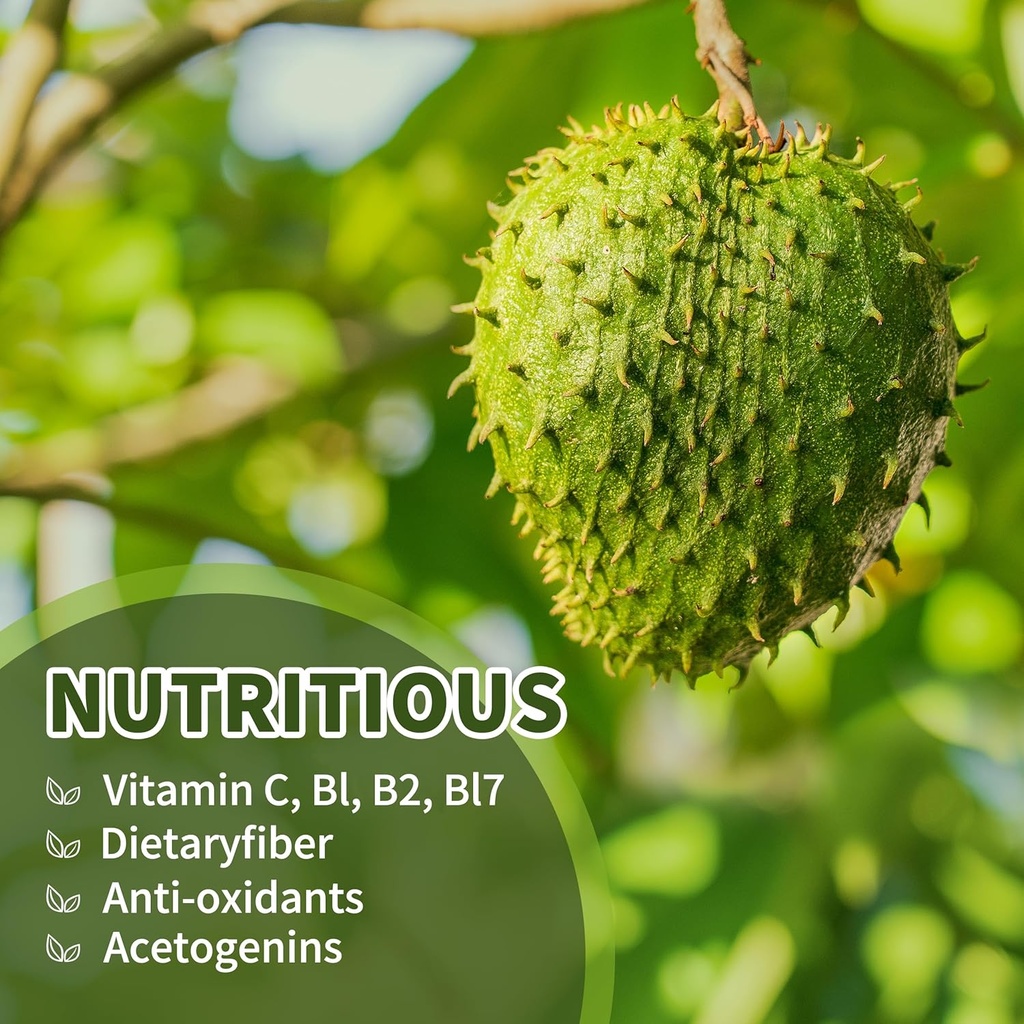 Soursop Graviola Liquid Drops 2000mg, Organic Soursop Extract - 98% Absorption Soursop Bitters Liquid for Cell Support & Regeneration and Immune Boost, Sugar/Gluten Free, Natural Flavor, 2 Fl Oz 5