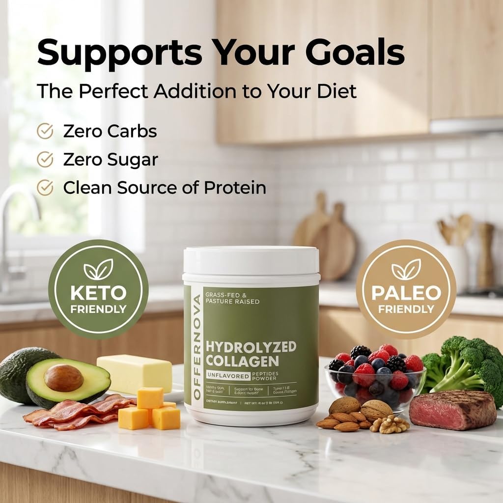 Hydrolyzed Collagen Peptides Powder - 100% Pure, Grass Fed & Unflavored for Women & Men – for Healthy Bones, Joints, Hair & Skin – Colageno Hidrolizado en Polvo Piel, Cabello y Articulaciones 4