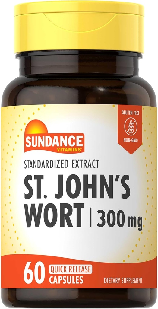 Sundance St. John's Wort Capsules | 300mg | 60 Count | Non-GMO and Gluten Free Standardized Extract 2