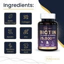 Biotin + Beauty Blend – 25,000 mcg Complex with Collagen, Keratin, MSM – Hair, Skin & Nail Support – Gluten-Free – GMP, ISO 22000, HACCP Certified – COA Available – 60 Capsules 6