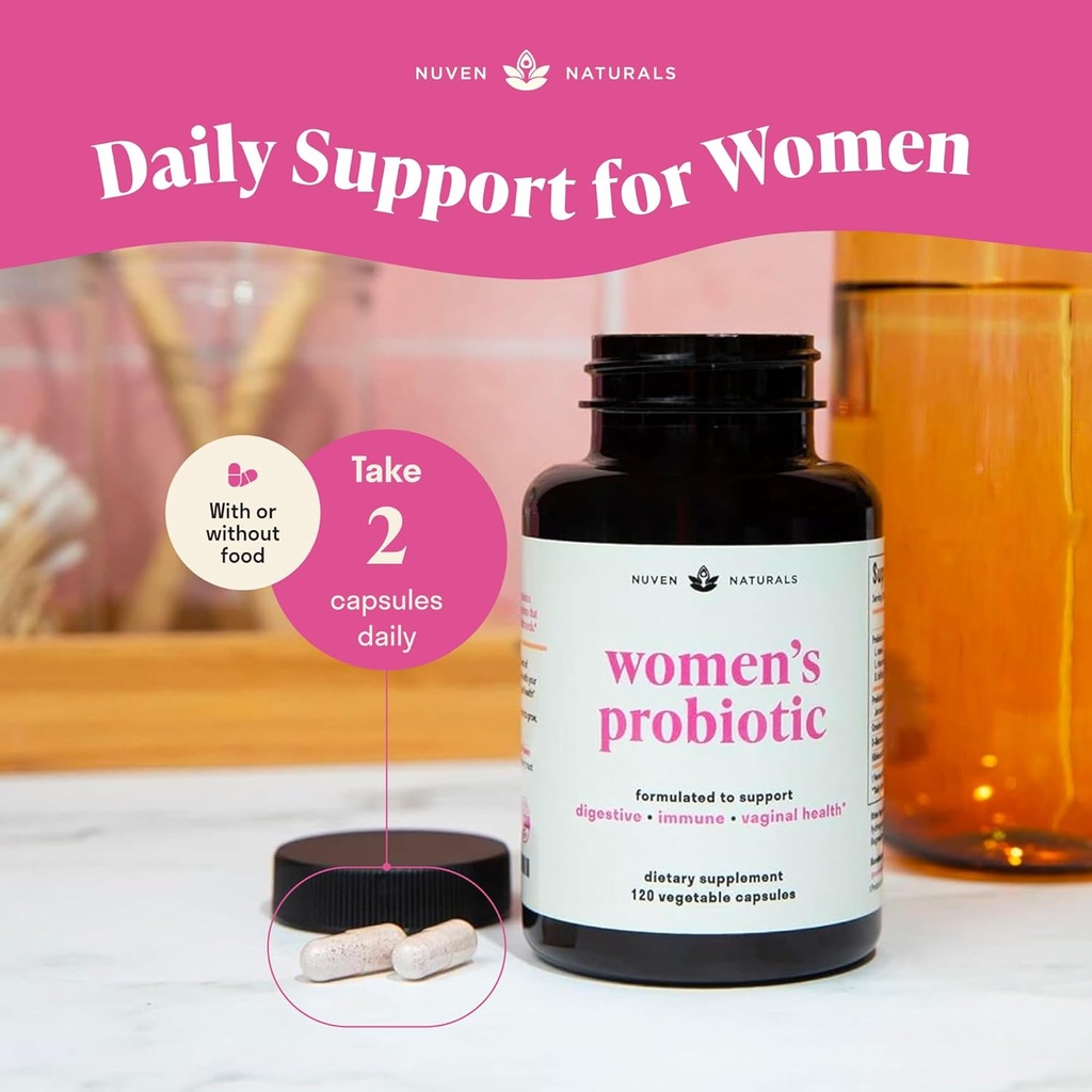 3-in-1 Womens Probiotic - 60 Servings - 12 Unique Strains, Prebiotics, D-Mannose, & Cranberry for Digestive Health, Vaginal Health & Immune Support - Prebiotics and Probiotics for Women | pH Balance 5