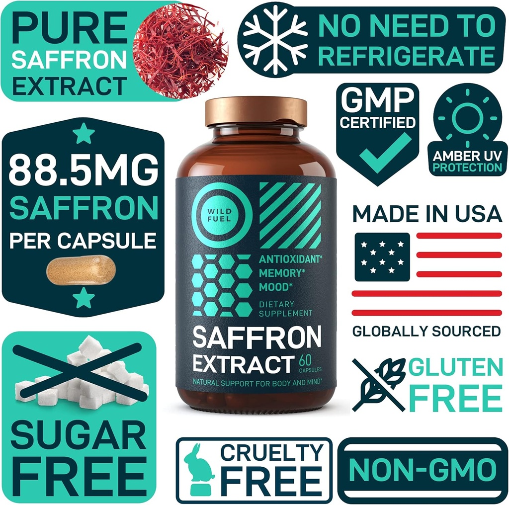 WILD FUEL Saffron Extract and Liquid Collagen with Biotin Bundle 5