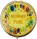 AmyZone Metal Pill Organizer Travel Friendly Portable Compact Pill Box Cute Pill Case to Hold Vitamins/Tylenol/Fish Oil/Supplements/Meds/Tablet for Purse/Pocket(Mommy Fuel-Round) 2