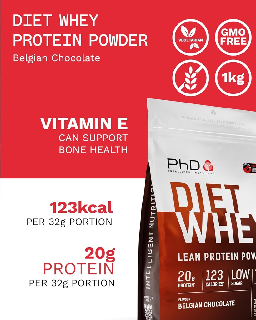 PhD Diet Whey 1kg Belgian Chocolate 5