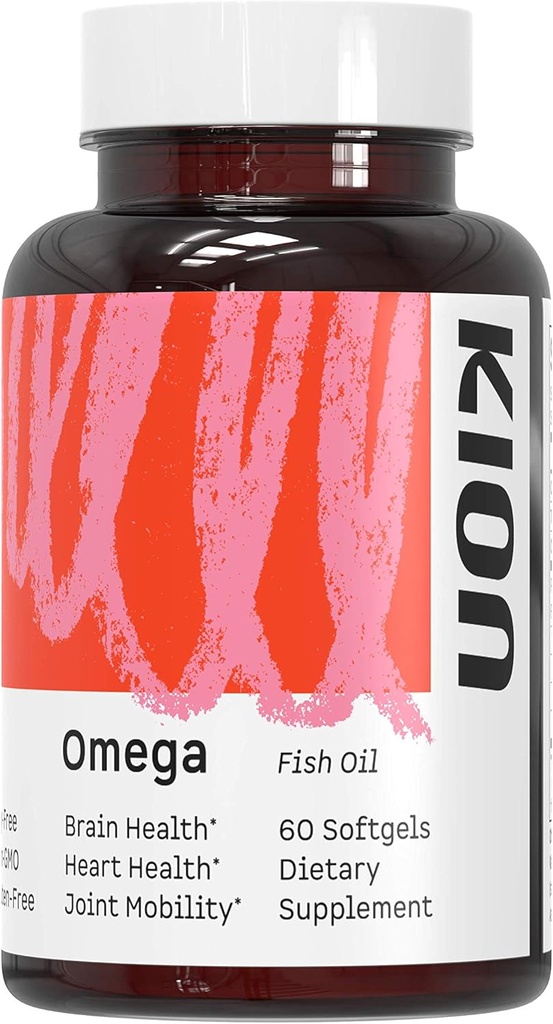 Kion Omega - Omega 3脂肪酸补充剂 - DHA补充剂 - Mini Fish Oil Softgel - Omega 3 DHA EPA 鱼油药 - Fish Oil 1000 mg - 30 services
