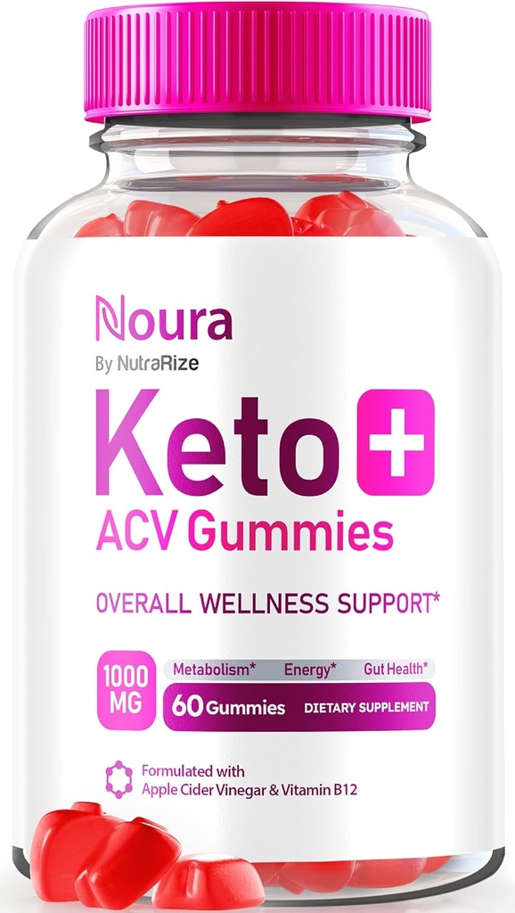 Nutracis Noura Keto+ACV Gummies, อย่างเป็นทางการ Keto Supplement, Apple Sider Linegar Reviews (60 Gummies).