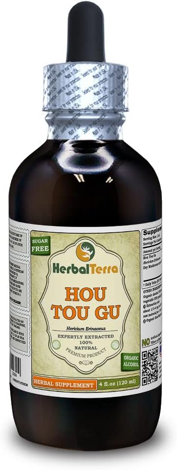 HOU TOU GU (Hericium Erinaceus) 丁香,干蘑菇液体提取物(Brand name:Herbalterra, Proudly made in USA) 4 fl.oz(120毫升) ried  fl(120毫升)