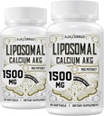 Liposomale Kalzium AKG-Ergänzung 1500 MG (Alpha-Ketoglutarische Säure), Hohe Absorption, Effektiver als AAKG, Ca AKG für Langlebigkeit, Alter Defense, Cellular Energy, Metabolic Function, 120 Softgels