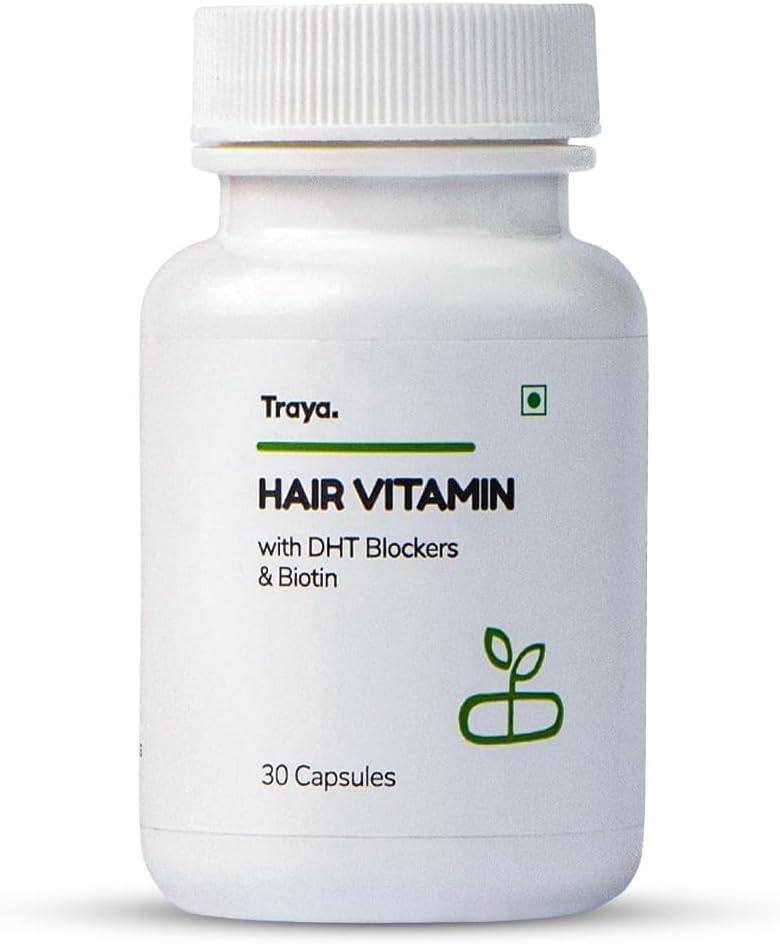 Sheltr Hair Vitamiinid Kapslid, Natural DHT Blocker & Biotin Kapslid juuste kasvu, juuste langemise kontrolli, sisaldab 12 mcg Biotin, Vitamiin, Raud, Omega 3 & Bhringraj (30 multivitamiini juustele)