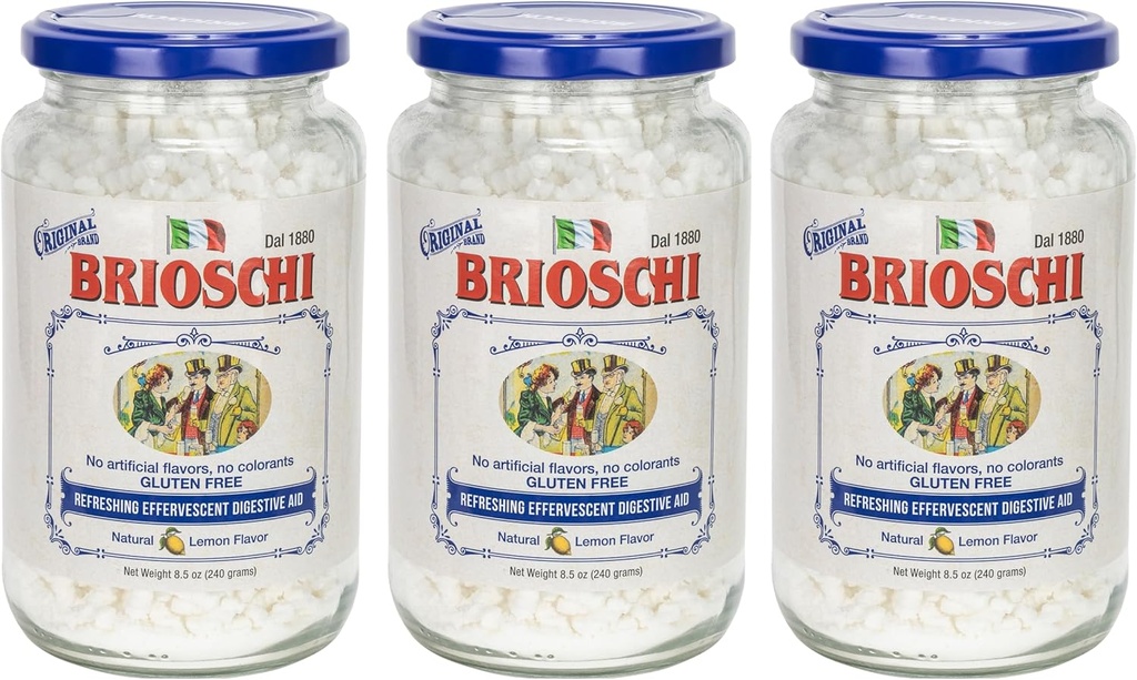 Brioschi [Pack 3 Talianska citrónová ochutená osviežujúci šumivé 