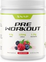 Suplementos Snap Pre Workout Beet Root Powder, Nitric Oxide Preworkout Suplemento para homes e mulleres - Soporte de enerxía e saúde cardíaca, 8.8 oz, (30 servizos, 1 mes de subministración), Mixed Berry