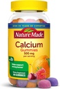 Nature Made Calcium Gummies 500 mg Per Serving with Vitamin D3, Dietary Supplemen Bone, 80 Gummies, 40 Day Supply