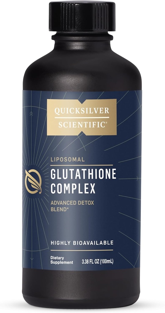 Complexo de Glutationa Científica Quicksilver - Suplemento de antioxidante de Absorção Superior com Glutationa Líquida e Cardo de Leite - Complexo de Vitamina B - Suplemento para Uso Diário (3.38 fl oz)