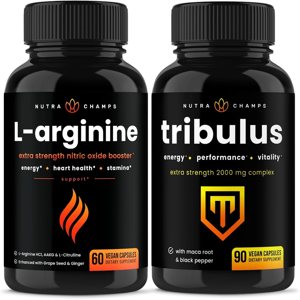 NutraChamps L- Arginine капсули и Tribulus капсули 2 пакет Bundle