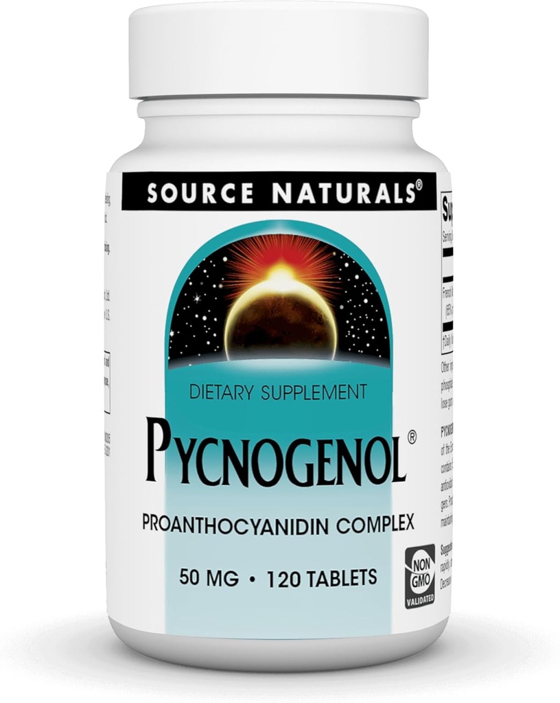 Source Naturelle Pycnogénol 50 mg Complexe Proanthocyanidine - 120 comprimés