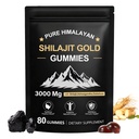 Shilajit Gummies, Pure Himalayan Shilajit Gummies Gold, No Added Sugar Non-GMO 100% Natural & Organic, Ashwagandha, Gokshura| Fulvic Acid & 85+ Trace Minerals for Men, Women | 80 Gummy