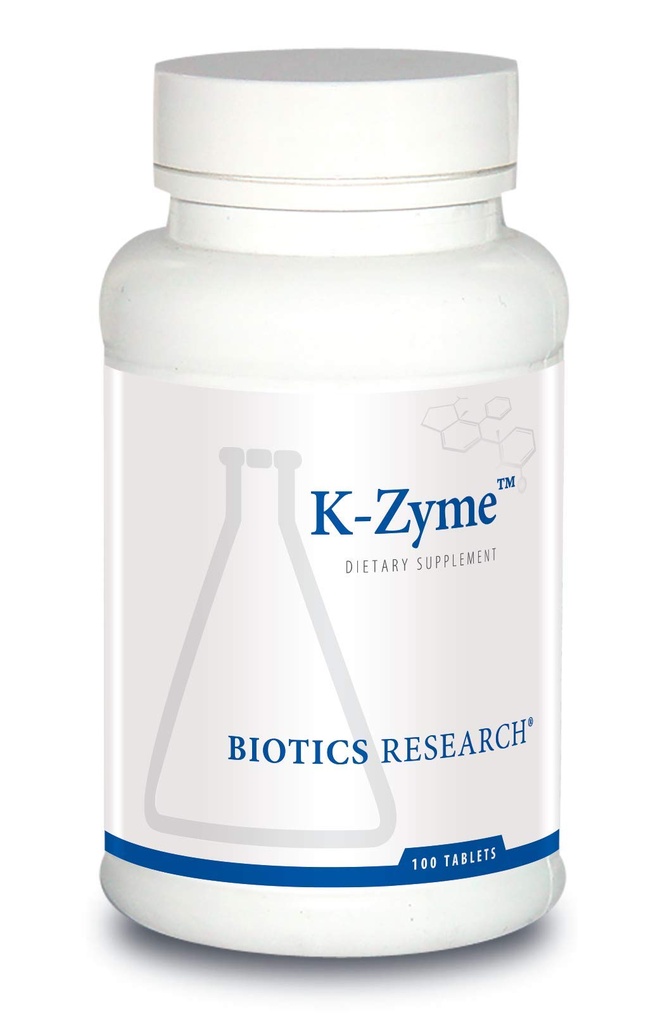 Biotics Research K Zyme™ Potassium, 99 milligrams, Supports Cardiovascular Function, Electrolyte Balance, Nerve Transmission, Muscle Activity, Superoxide Dismutase, Catalase.100 Tablets