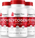 (3 pakuotė) Super Flow Glycogen, SuperFlow Glycogen Support Capsules, Super Flow Glyco Optimizer, Oficialus SuperFlow Glyco Optimiser Caps, Super Flow Detox Cleanse, Super Flow Glycol (180 kapsulių)